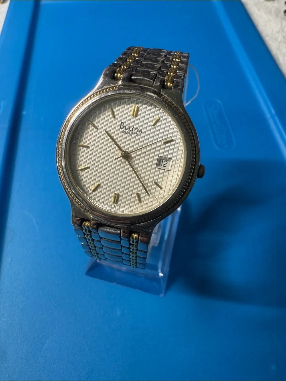 Bulova Two-Tone Silver Dial Watch with Gold Accents